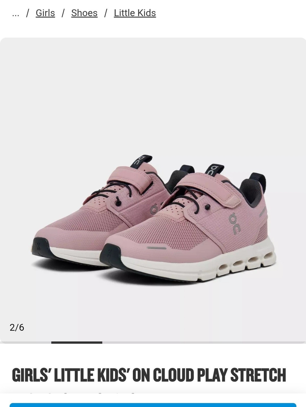 On Running Kids Cloud Play Stretch Sneakers in Dusty Pink
